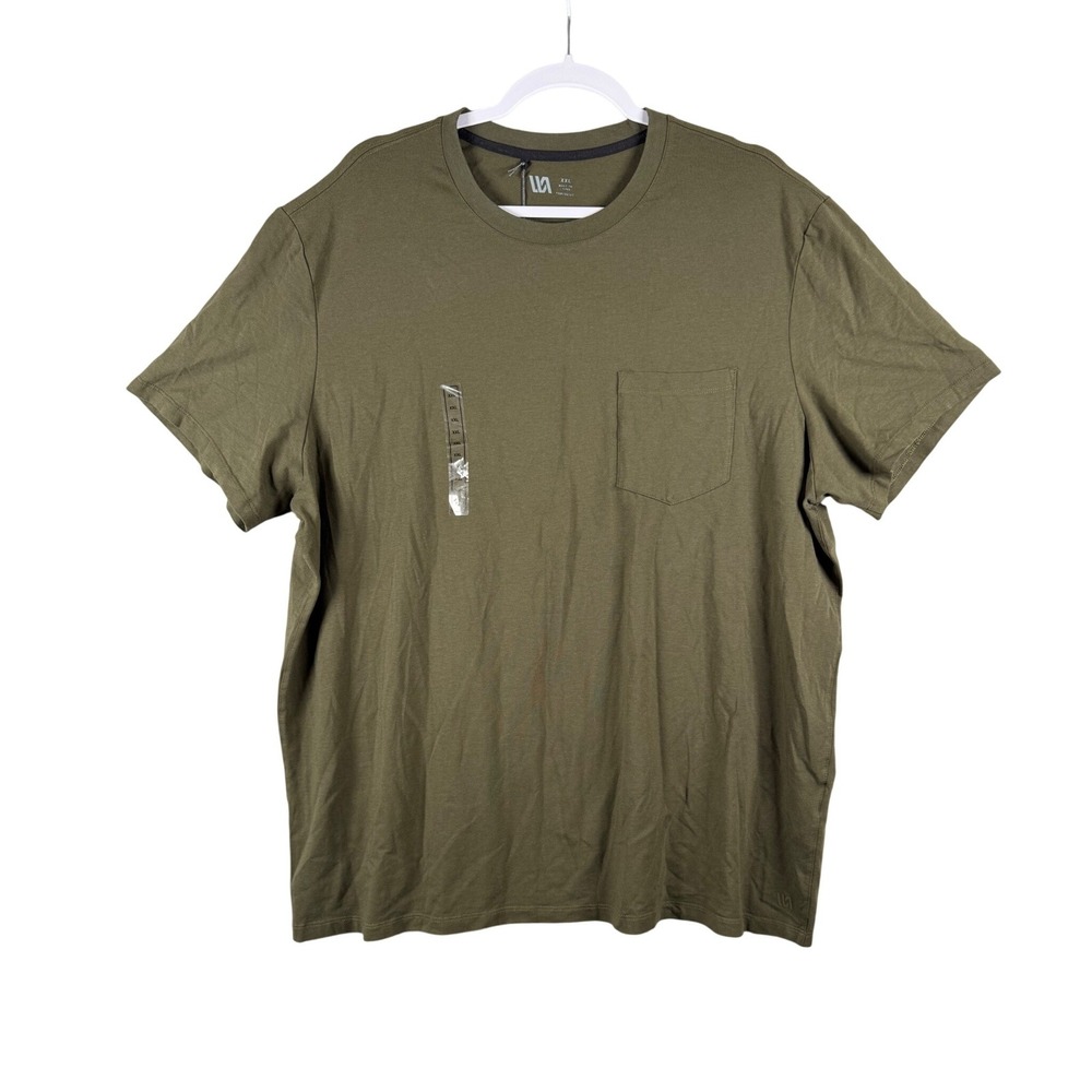 VRST Mens 2XL XXL Essential Pocket Tee Olive Green Athletic Soft Stretch UV 30+